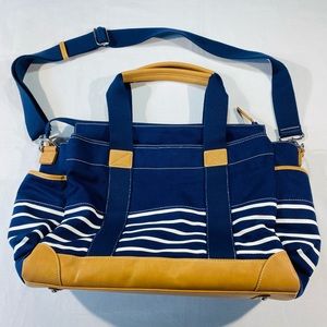 Pottery Barn Kids Blue Stripped Diaper Bag